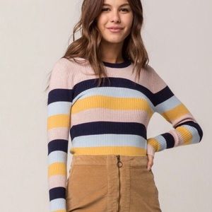 Sky and Sparrow Ribbed Knit Striped Sweater